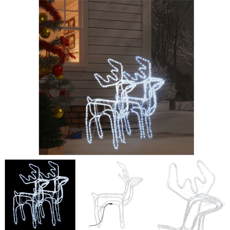 The Living Store Rentier-Silhouetten 2 Stk. Kaltweiß 76x42x87 cm - Weihnachtsbeleuchtung