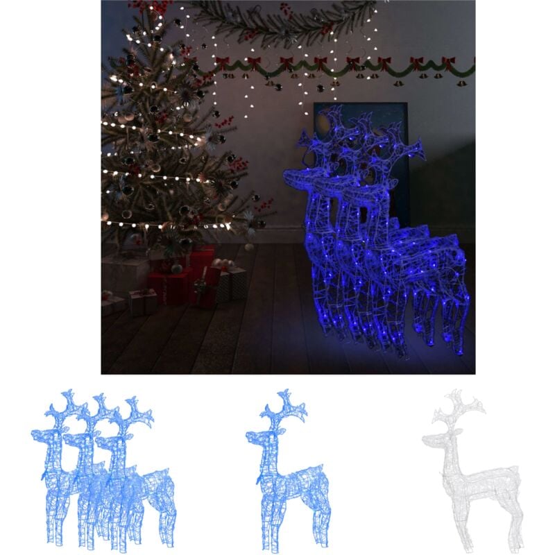 The Living Store Rentiere Weihnachtsdekoration 3 Stk. 60x16x100 cm Acryl - Weihnachtsbeleuchtung