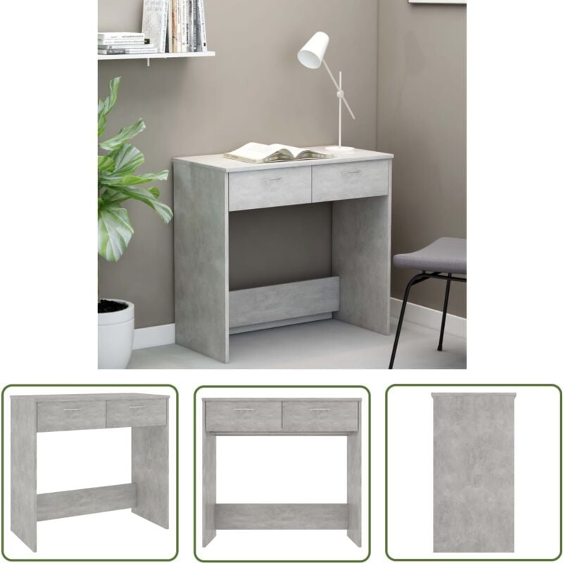Schreibtisch Betongrau 80x40x75 cm Holzwerkstoff - Schreibtisch - Holzwerkstoff Schreibtisch - Moderner Schreibtisch - Grauer Schreibtisch