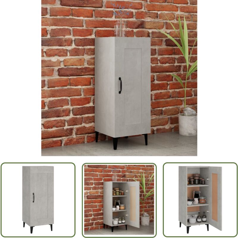 The Living Store Sideboard Betongrau 34,5x34x90 cm Holzwerkstoff - Schreibtisch - Wohnzimmermöbel - Sideboard - Hochschrank - Regal