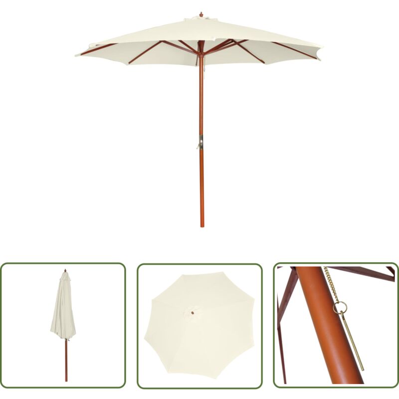 The Living Store Sonnenschirm 300x258 cm Sandweiß - Gartenschirm - Sonnenschirm - Outdoor Möbel - Terrassenmöbel - Garten Dekoration