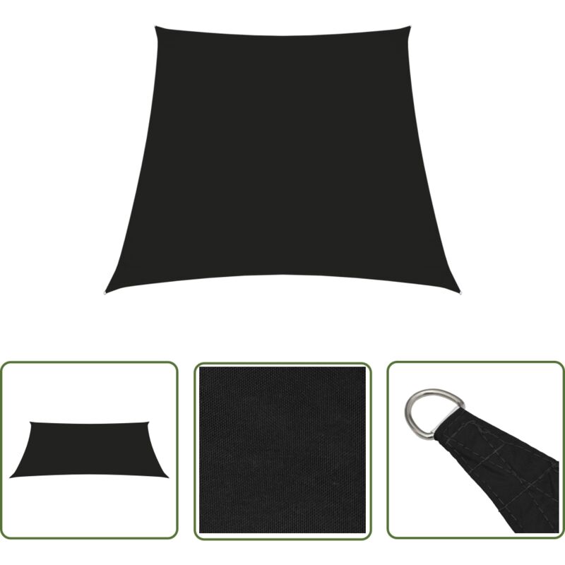 The Living Store - Sonnensegel Oxford-Gewebe Trapezförmig 2/4x3 m Schwarz - Sonnensegel - Trapezförmiges Sonnensegel - Garten Sonnensegel - Balkon