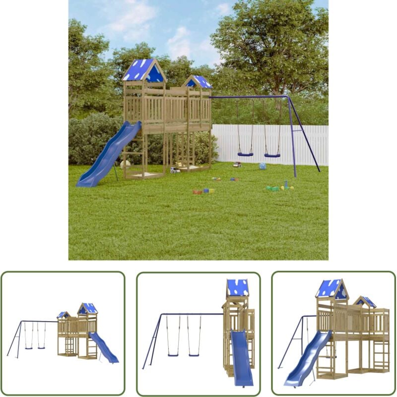 The Living Store Spielturm Imprägniertes Kiefernholz - Holzspielplatz - Spielturm - Kletterturm - Holzspeilgeräte - Gartenmöbel