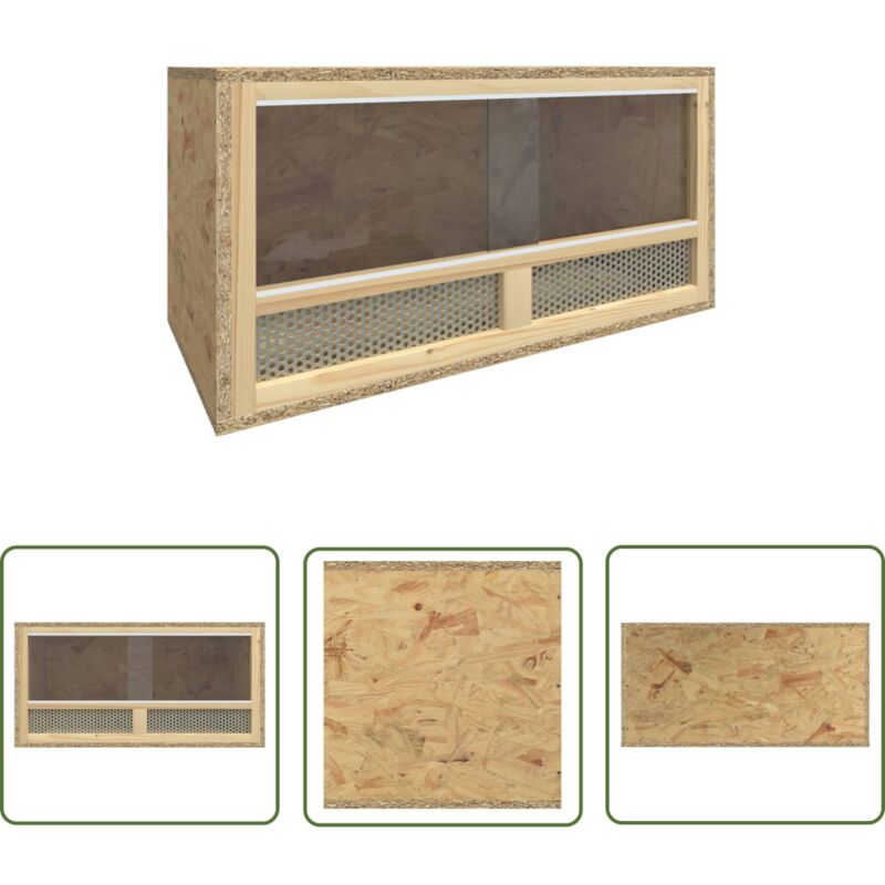 The Living Store Terrarium Holzwerkstoff 60x30x30 cm - Reptil Terrarium - Terrarium Kleintier - Terrarium Holz - Tiergehege - Vogelkäfig