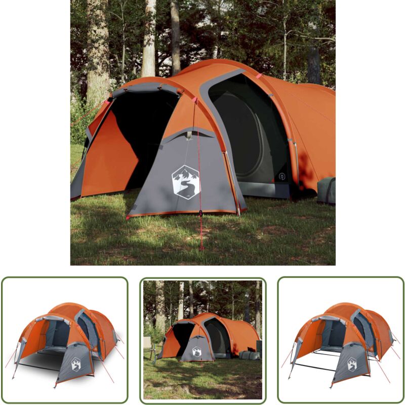 Tunnelzelt 3 Personen Orange Wasserdicht - Tunnelzelt - Campingzelt - Drei-Personen-Zelt - Orange Zelt - Wasserdichte Unterkunft - The Living Store