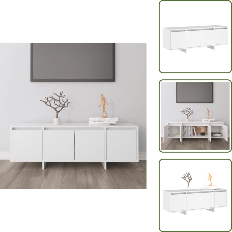 Weiß - vidaXL TV-Schrank Weiß 120x30x40,5 cm Holzwerkstoff - Wohnzimmer