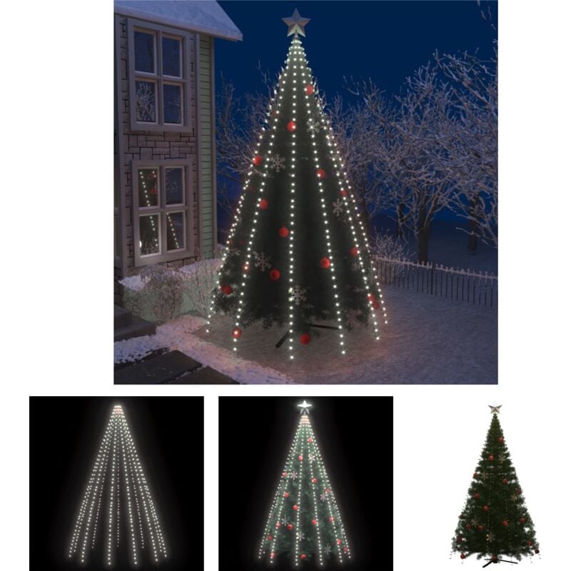 The Living Store Weihnachtsbaum-Beleuchtung 500 LEDs Kaltweiß 500 cm - Lichtschläuche & Lichterketten