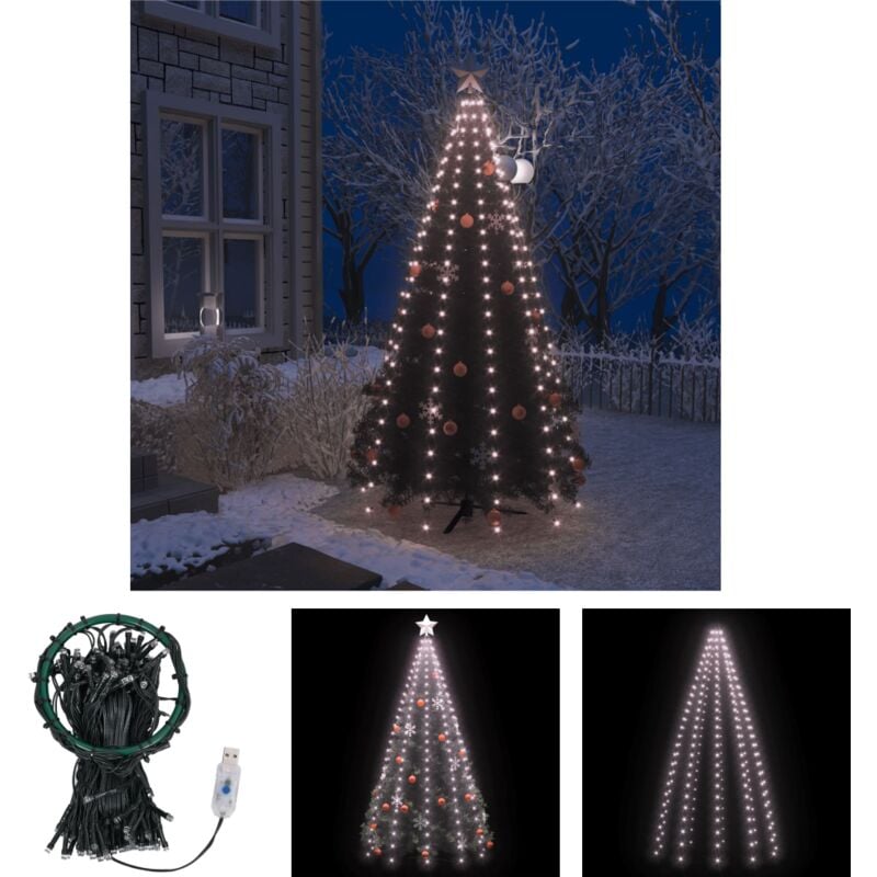 The Living Store - Weihnachtsbaum-Lichternetz mit 250 LEDs 250 cm - Lichtschläuche & Lichterketten - Grün