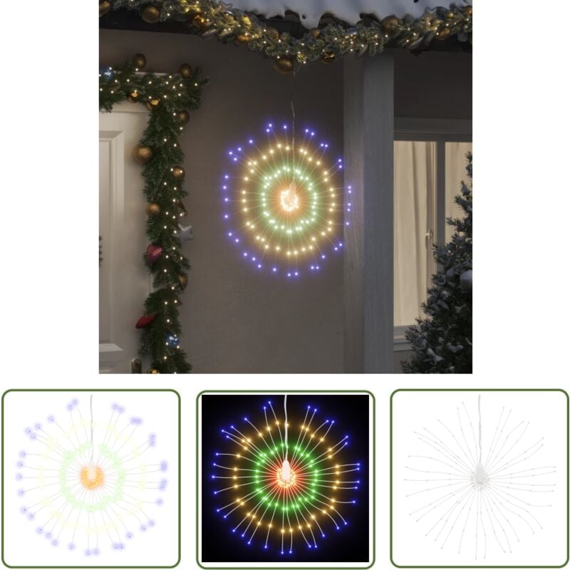 The Living Store - Weihnachtsbeleuchtung Feuerwerk 140 LEDs Mehrfarbig 17 cm - Weihnachtsdekoration - LED-Lichterketten - Feuerwerksbeleuchtung