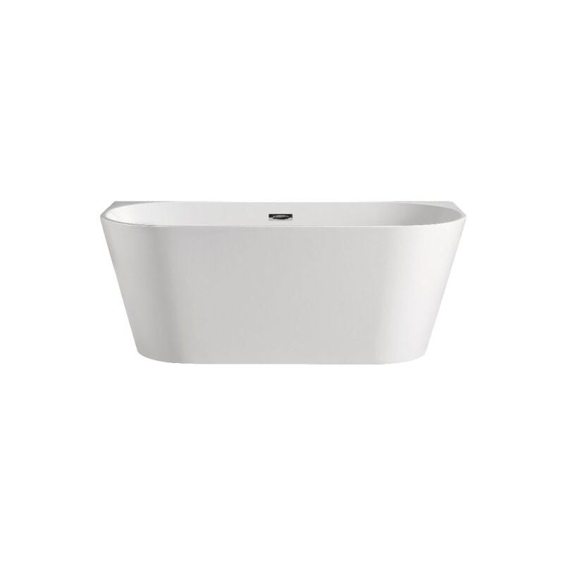 Thea – semi-insel-badewanne – Badewanne mit breiten Rändern – schlankes und abgerundetes Design – Acryl – robust – pflegeleicht – 80 x 170 x 58 cm