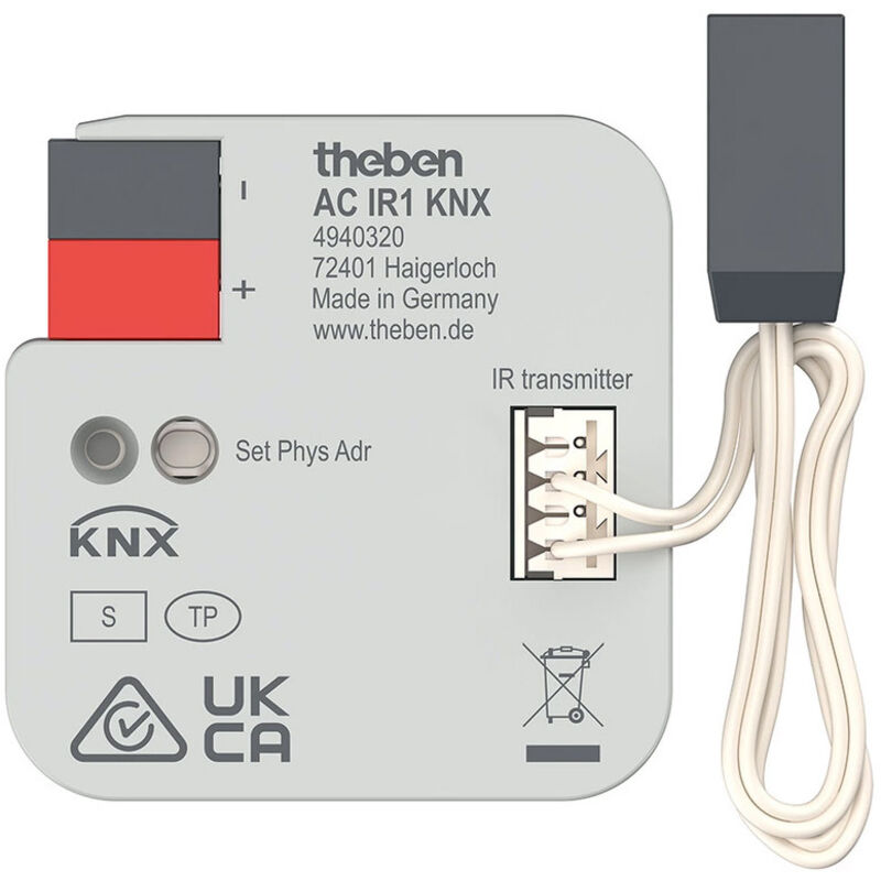 Theben 4940320 AC IR1 KNX I Split Unit Gateway I Steuerung von Klima Split Geräten I IR Gateway I Klimageräte