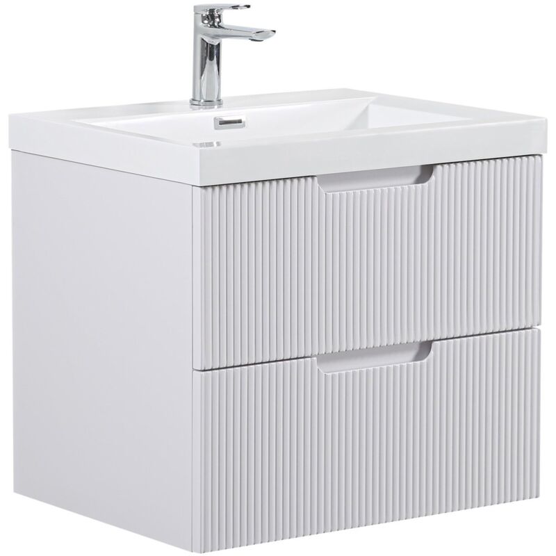 Badmöbel-Set Thermis 60cm - Weiß - Badmöbel mit Waschbecken