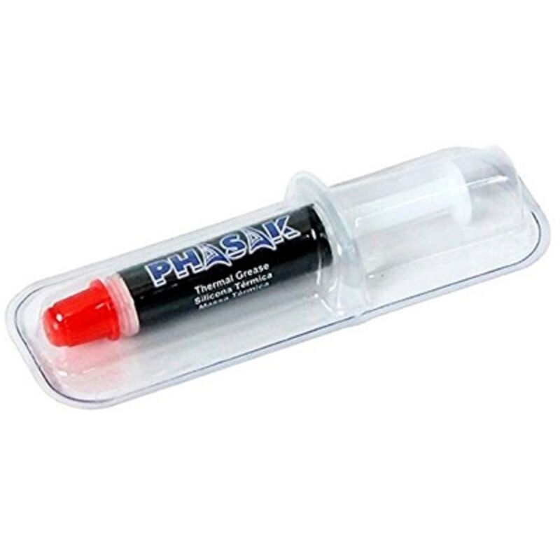 Phasak - Silbergraue Thermosilikon-Spritze 0,5g, ideal für Prozessoren, Chips und Grafikkarten - Hohe Leitfähigkeit, sicher, präzise, kompakt und