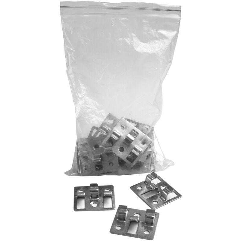 Restposten Thermoesche Terrassendielen 130x21mm (Speditionslieferung) Unterkonstruktion & Montageclips: Montagezubehör (20 Stück), Montageclips