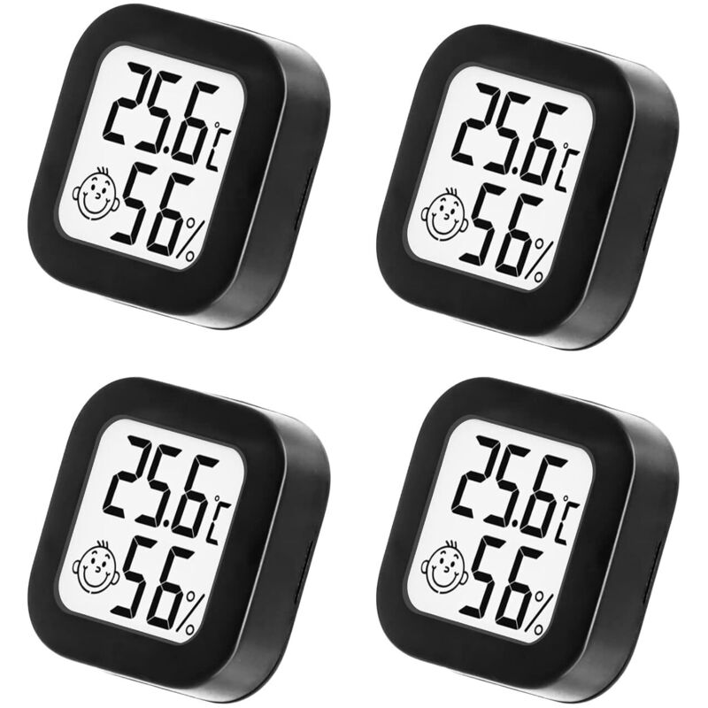 Thermometer Hygrometer Innenthermometer Schwarz Digital Hygrometer Anzeige Mini Thermo-Hygrometer Heimthermometer für Wohnung Babyzimmer Inkubator