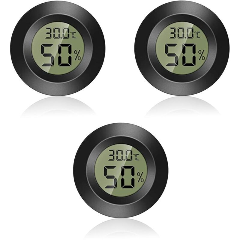 Thermometer - Mini-Hygrometer, Mini-Thermometer-Hygrometer, digitales Mini-Hygrometer, rundes Thermometer, Innen-/Außenthermometer, -50 °C bis +70 °C