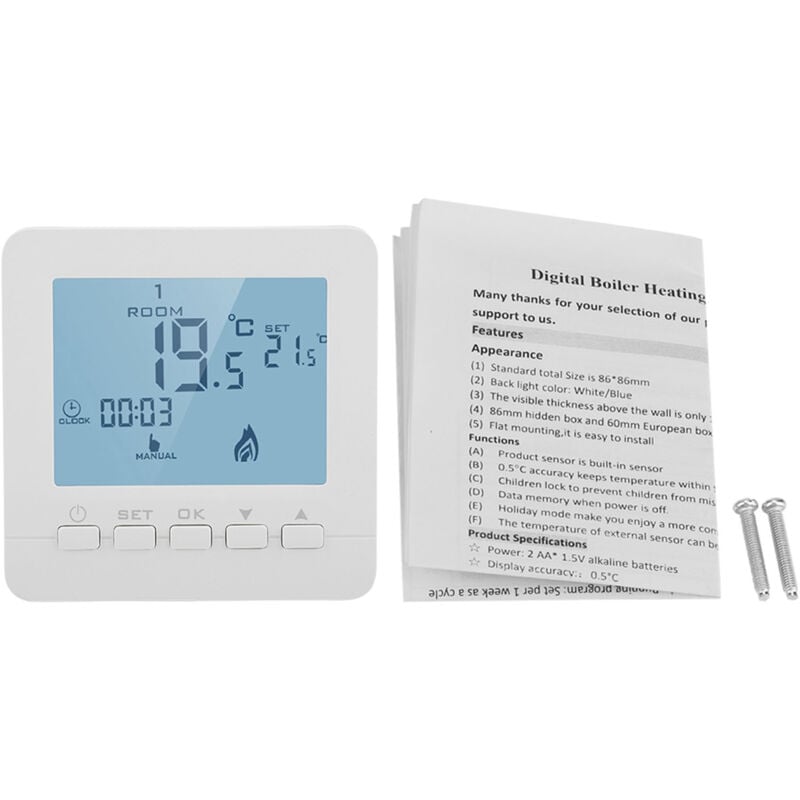 Thermostat 2BW Controller HY02B05 Display Wand-Ofen LCD-Thermostat-Controller Programmierer Fernbedienungen & Thermostate Haushaltsgeräte-Ersatzteile