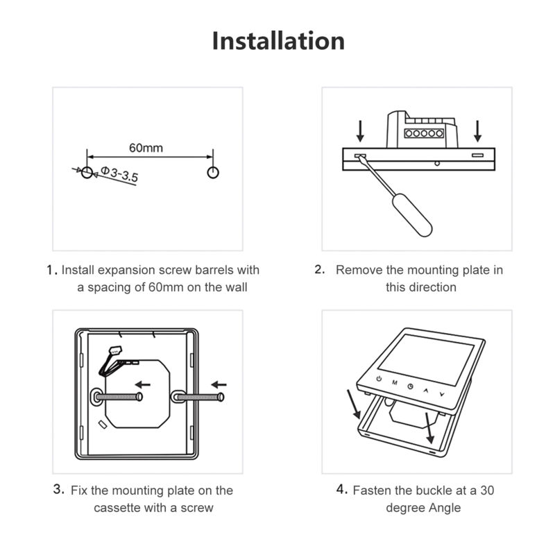 Thermostat, Automatik-/Manueller Modus, wöchentlich programmierbarer Smart-Thermostat, Smart Home mit Touch-Taste und LCD-Bildschirm für