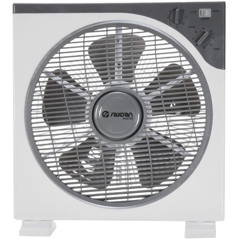 Thinia Home - 12' 30cm 50W Standventilator mit 3 Geschwindigkeiten, Weiß/Grau