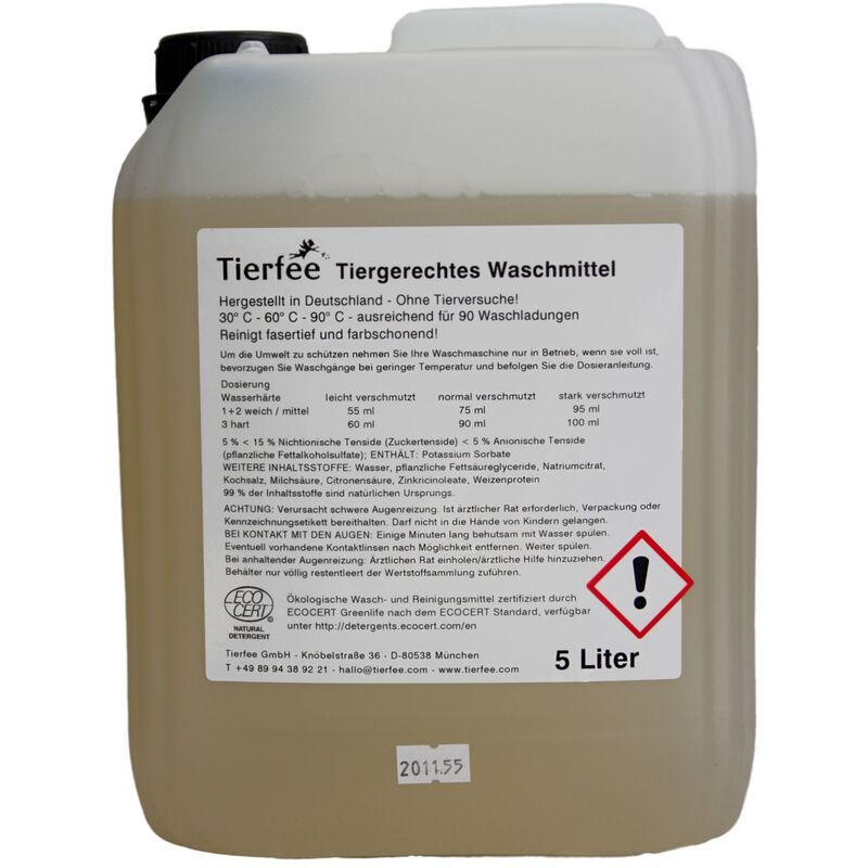 Tierfee Ökologisches Waschmittel - 5 Liter