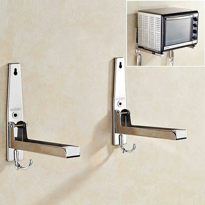 2 Stück Mikrowellenregale aus Edelstahl 304, Mikrowellenregal,Mikrowellenregal aus Edelstahl,Mikrowelle mit ausziehbarem Arm für Mikrowelle und