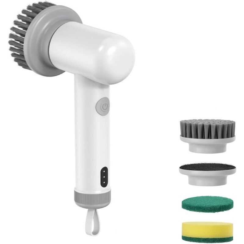 Tigrezy Elektrische Reinigungsbürste, Spin Power Scrubber mit 4 austauschbaren Bürstenköpfen, IP6 wasserdicht, kabellos für Bad, Küche, Küchengeräte