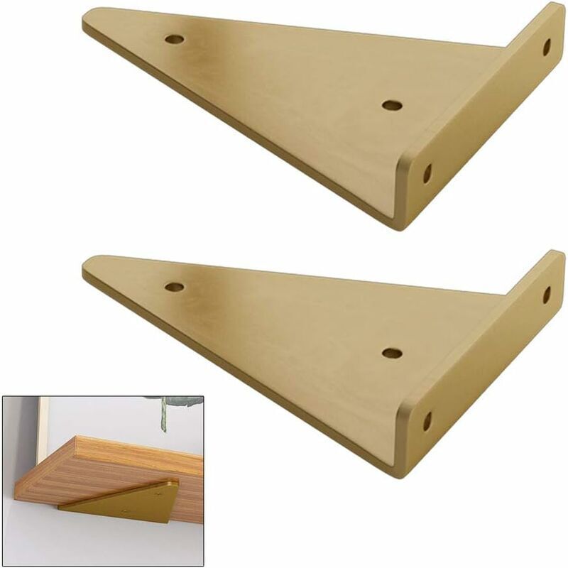 Tigrezy - Schwimmende Dreieck-Regalhalterung aus Metall, Lefou-Wandregalhalterung, verdeckte Jalousien, Schlafzimmer, Wohnzimmer, Badezimmer,