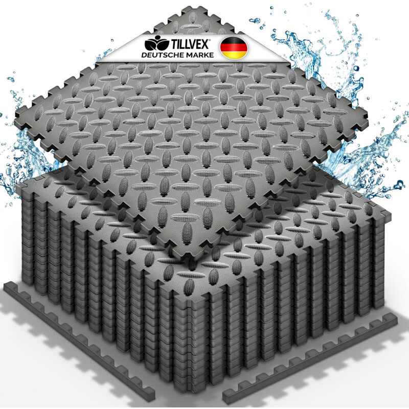 Pool Bodenschutzmatte Anthrazit - 60 Stück Unterlegmatte für Pool & Planschbecken Poolmatte Bodenmatte Outdoor Poolunterlage Bodenschutz Matten