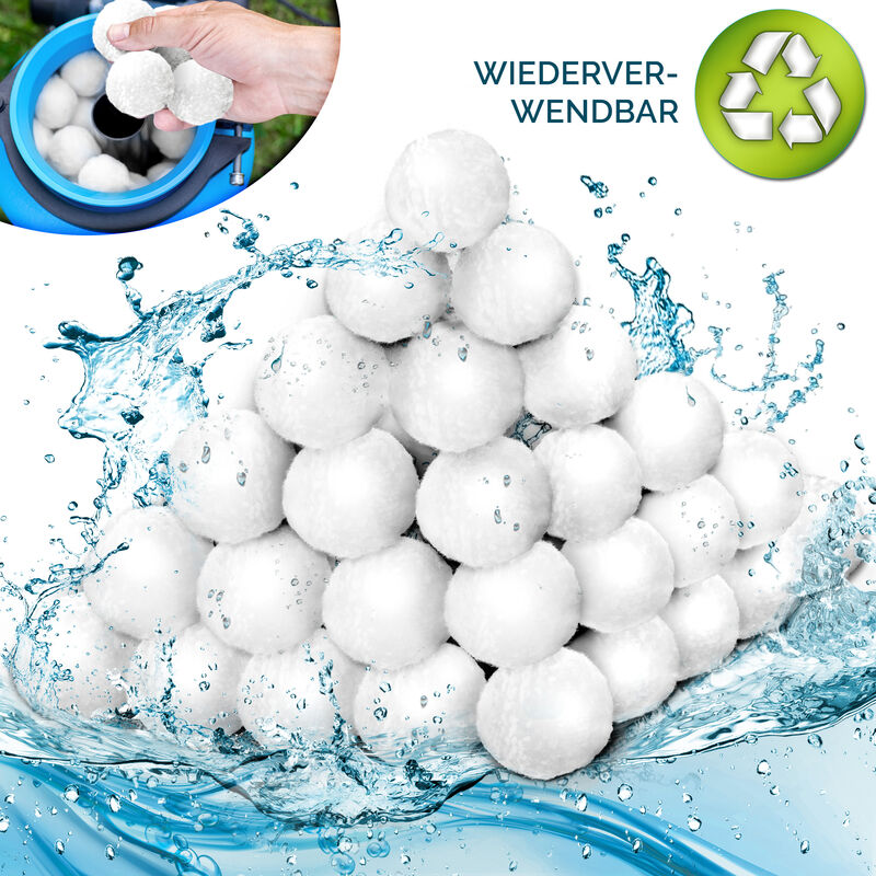 Pool Filterbälle 700g Filter für Sandfilteranlage Ersetzen 25kg Filtersand Extra langlebige Filter Balls für glasklares Wasser Umweltfreundlicher