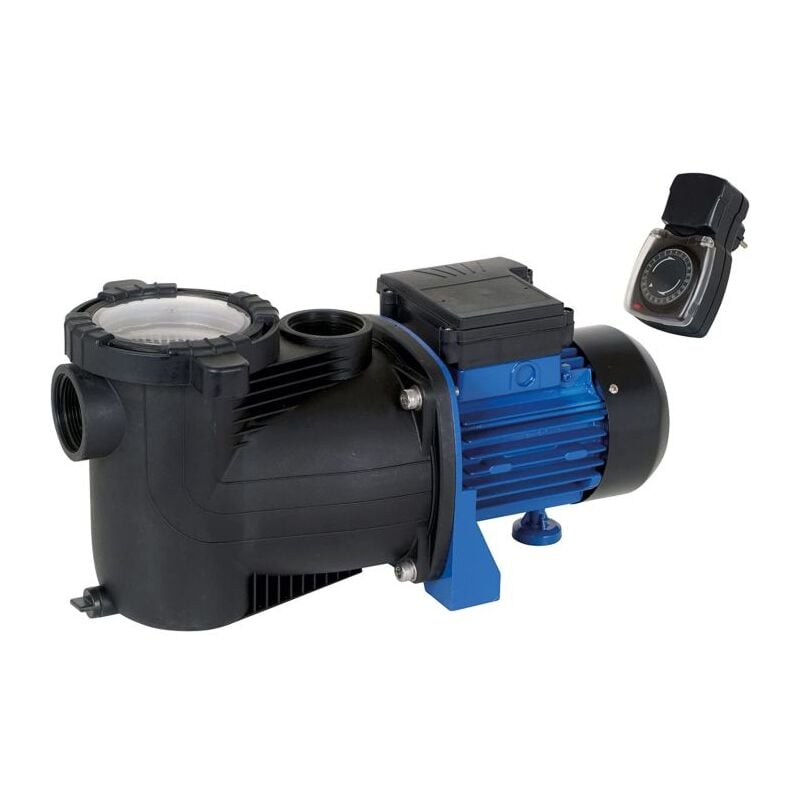 Poolpumpe - Filter-/Umwälzpumpe mit Vorfilter und Timer, 30 m³ Becken, 10.000 l/h, selbstansaugend, spp 400 ft 30443 - T.i.p.