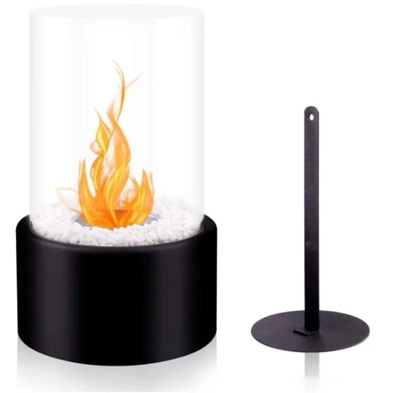 Tisch-Feuerstelle, 26 cm, Bioethanol-Kamin, Bio-Kamin für drinnen und draußen, Haus, Garten, Balkon, Wohnzimmer, Esszimmer, Tisch