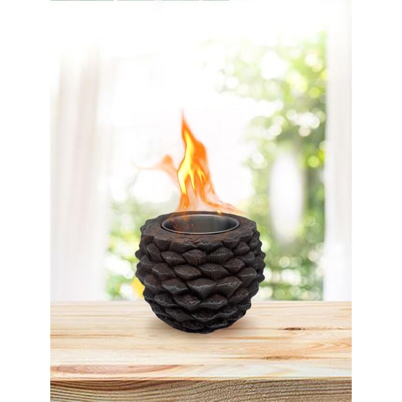 Tisch-Kohlenbecken, Tisch-Feuerstelle, tragbarer Mini-Kamin in Pinienkernform