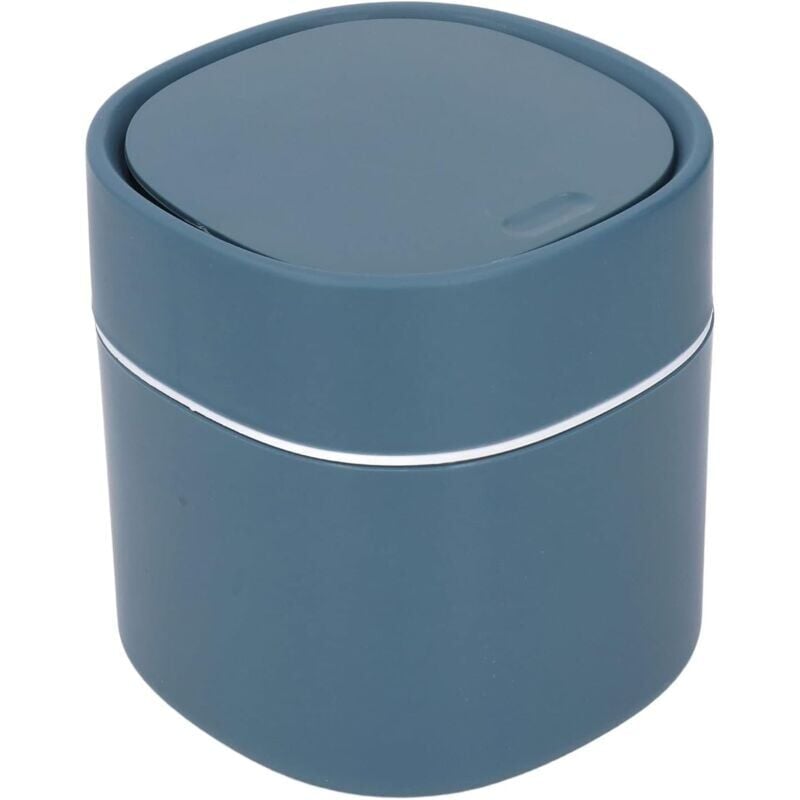 Tisch-Mülleimer mit Deckel, Mini-Mülleimer aus Kunststoff, kleiner Mülleimer für Schlafzimmer, Esszimmer, Badezimmer, Büro (blau)