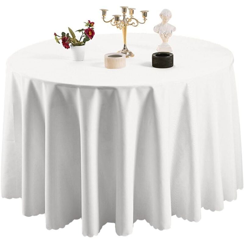 Tischdecke, runde Tischdecke für Zuhause, Restaurant, Hochzeitszeremonie, knitterfrei, schmutzabweisend, Tischdekoration für Geburtstagsempfang,
