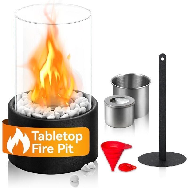 Tischkamin mit Ethanol-Funktion, 16,5 x 16,5 x 27,5 cm, schwarz