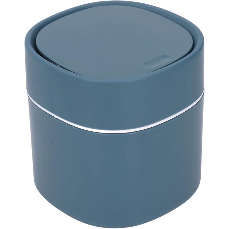 Tischmülleimer mit Deckel, Mini-Mülleimer aus Kunststoff, kleiner Mülleimer für Schlafzimmer, Esszimmer, Badezimmer, Büro (Blau)