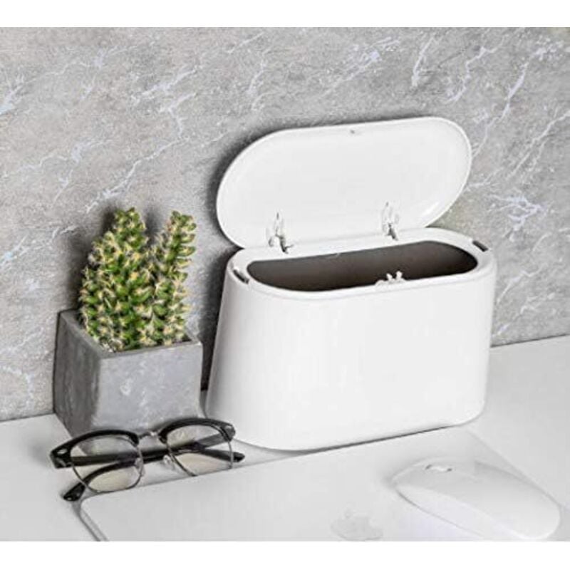 Tischmülleimer mit Deckel, Mini-Tischmülleimer, Badezimmermülleimer, Kosmetikmülleimer, Tischmülleimer für Küche, Bad, Büro, Toilette, Autobett,
