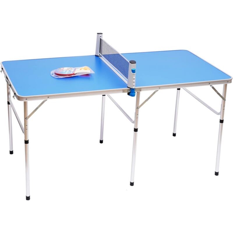 Gojoy - Tischtennisplatte Mini Tischtennis Platte Tischtennistisch klappbar mit Tischtennis Netz Schläger und Bälle152x76x76cm für Wohnung Garten