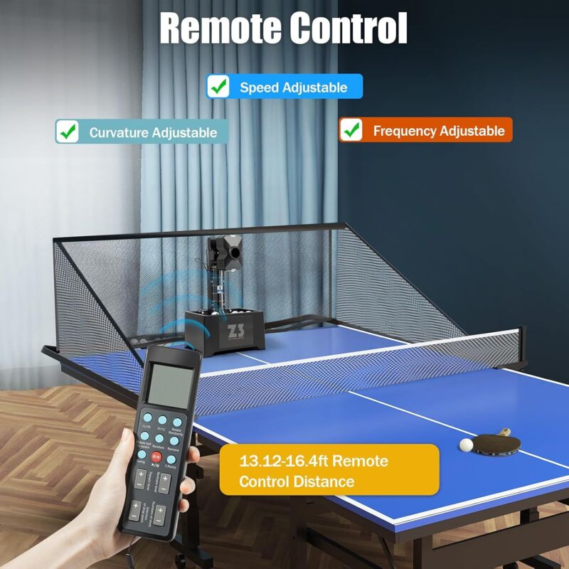 Tischtennisroboter Ping Pong Ballmaschine Automatische Tischtennis Ballmaschine mit Netz Ping Pong Roboter Tischtennis Trainer für Training und Übung