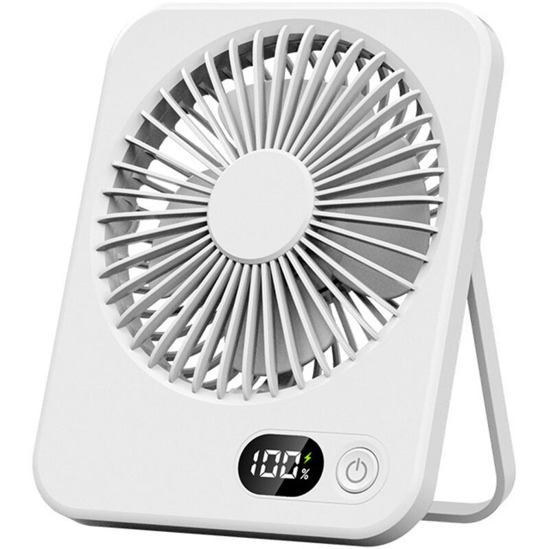 Tischventilator USB Ventilator Klein 2500mAh Akku Ventilator Leise Mini Kleiner Tischventilatoren mit LED Anzeige Tragbarer Desk Fan Tisch Ventilator