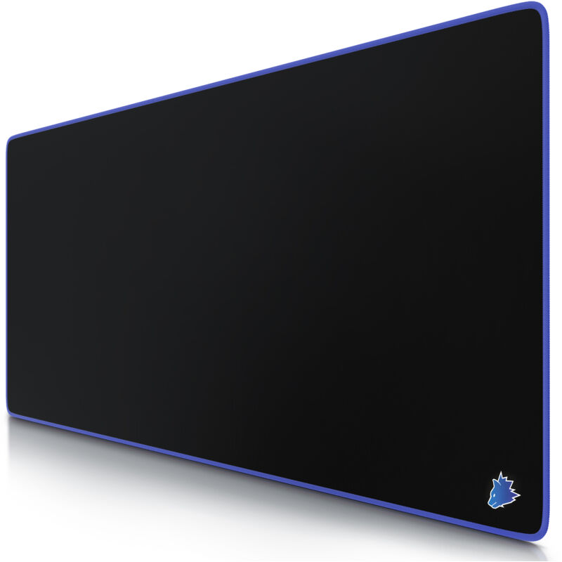 Gaming Mauspad, xxl Speed Gaming Mousepad / Extragroße Fläche von 900 x 400mm, Kopf blau - Titanwolf