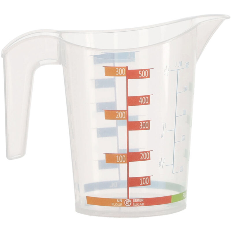 TITAP-9059 Küchenmessbecher mit Skala zum Abmessen von Zucker und Mehl, 0,5 l