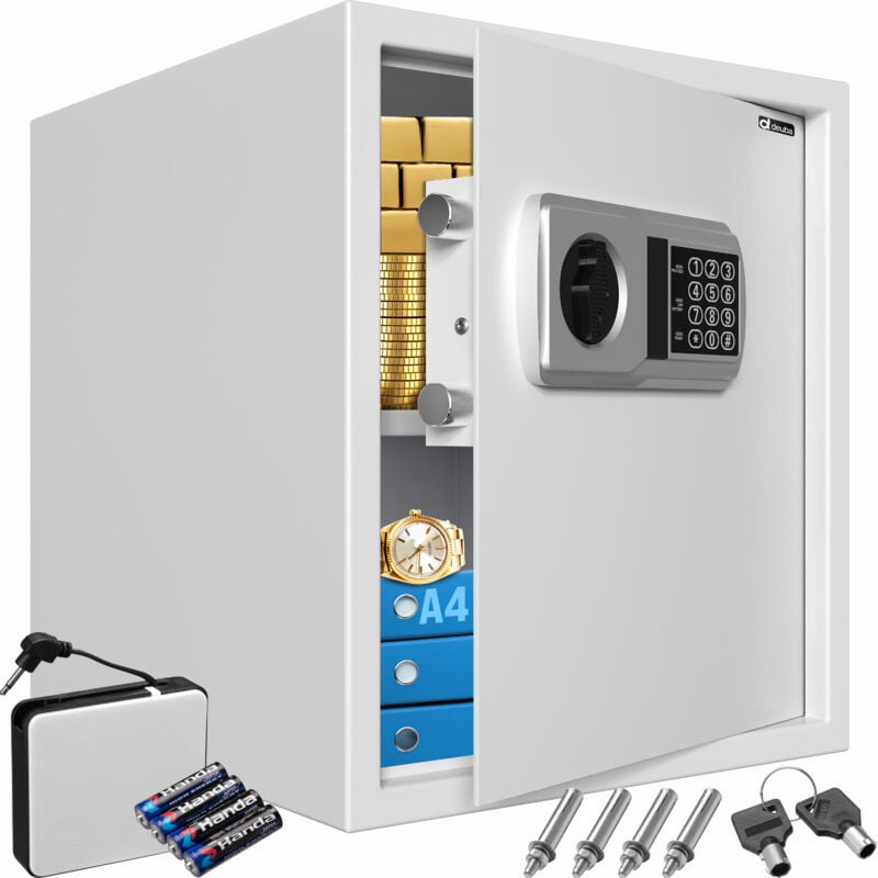 No Brand - deuba® Tresor Dokumentengröße 35x40x40cm Elektronik-Zahlenschloss 4 Batterien Tresor Safe Hotelsafe Büro Hotel Schmuck Sicherheitscode