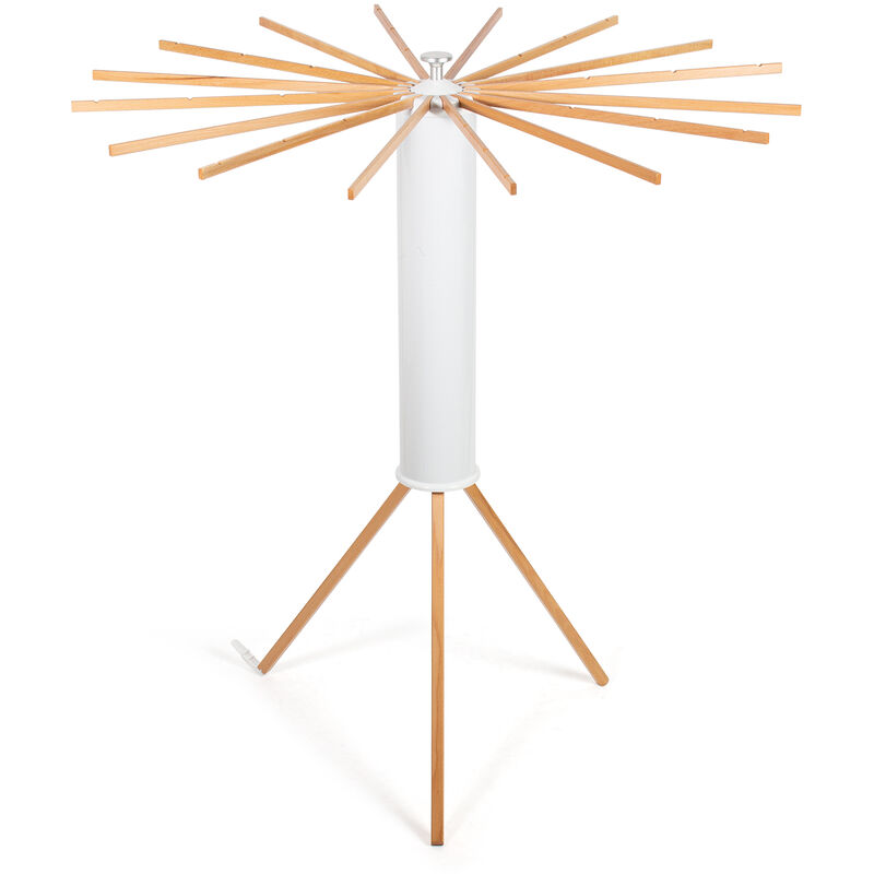 Wäscheständer platzsparend Holz, Wäscheständer Turm Klappbar, Mobiler Turmwäscheständer für Balkon Wohnzimmer Wäscheraum Badezimmer, weiß - Todeco