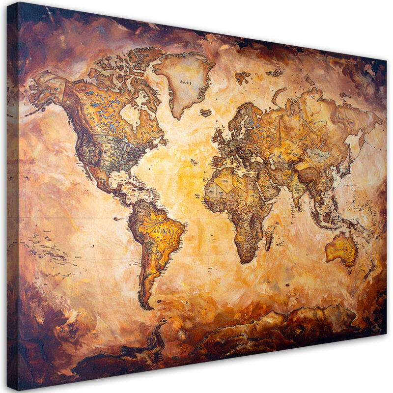 Wandbild Alte Weltkarte im Vintage-Stil 60x40 cm