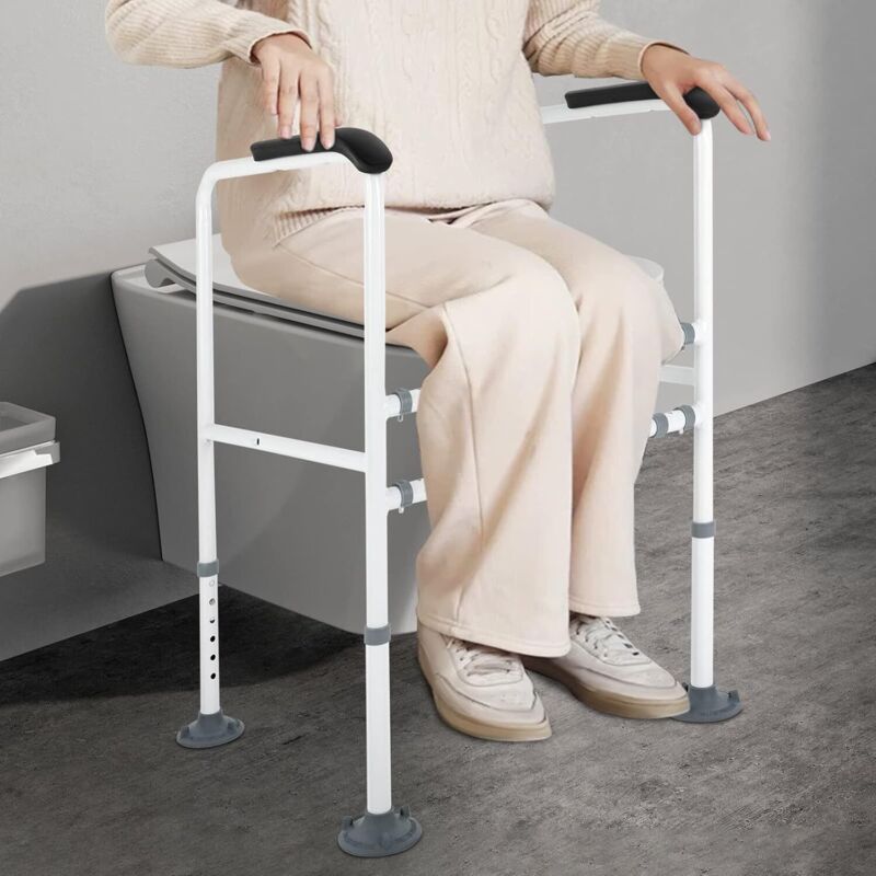Toilette Schiene, Toilette Support Frame,Toilette Sicherheitsschienen für ältere Menschen, Gewichtsbelastung 249.1lbs, WC-Aufstehhilfe