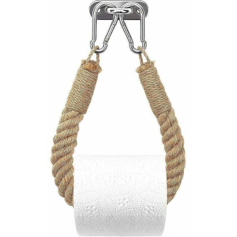Porte-Papier Toilette,Porte-Serviette en Corde de Chanvre pour Salle de Bain et Cuisine Porte-Papier Salle de Bain Support de Rouleau de Serviette