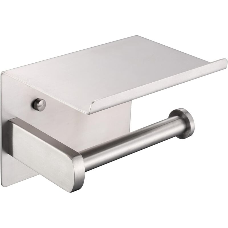 Toilettenpapierhalter, moderner Toilettenpapierhalter aus gebürstetem Edelstahl sus 304 mit Telefonablage, Badezimmer- und Küchenzubehör F928-03D