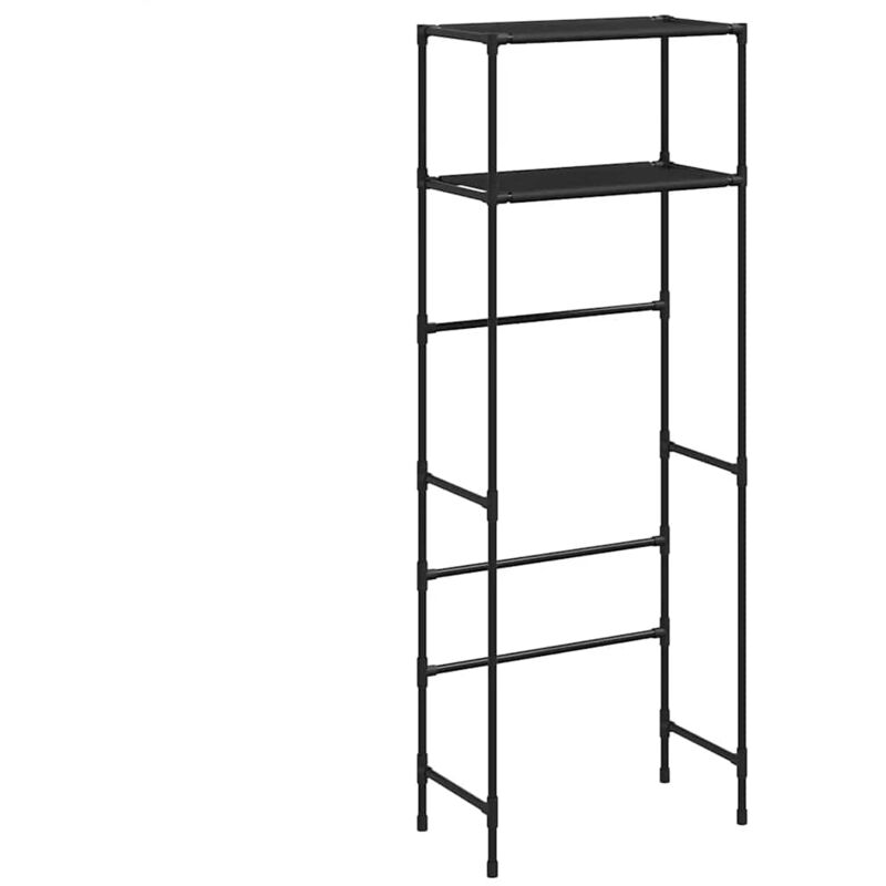 Toilettenregal 2 Ablagen Schwarz 53,5x28x143 cm Eisen Vidaxl