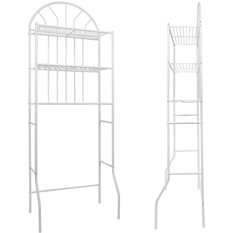 Haloyo - Toilettenregal Waschmaschinen-Regal Ständer WC-Regal Badregal mit 3 Ablagen weiß